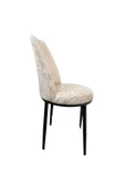 Kadife Oval Sandalye Kılıfı Retro Oval Sandalye Örtüsü Sandalye Koruma (2 Adet ) Vizon - 2