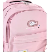 Öğrenci Sırt Okul Çantası Basit Kore Tarzı Kadın Seyahat Çantası YUMUŞAK SU GEÇİRMEZ KUMAŞ PEMBE thumbnail 4