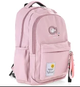 Öğrenci Sırt Okul Çantası Basit Kore Tarzı Kadın Seyahat Çantası YUMUŞAK SU GEÇİRMEZ KUMAŞ PEMBE thumbnail 2
