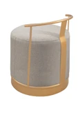 PUFİ PUF GOLD METAL ÇERÇEVELİ KETEN ÇOK AMAÇLI DEKORATİF OTURAK, MAKYAJ OTURAĞI,MONTAJSIZ PUF BENCH - 3