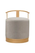 PUFİ PUF GOLD METAL ÇERÇEVELİ KETEN ÇOK AMAÇLI DEKORATİF OTURAK, MAKYAJ OTURAĞI,MONTAJSIZ PUF BENCH - 2
