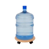 Yuvarlak Ahşap Damacana Saksı Altlığı Tüp Saksı Sehpası Otomatik Damacana Su Pompası Hediyeli - 3