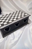 Sevgili Hediye Kutusu Dama Satranç Sevgililer Günü Ahşap El İşi Hand Made Mücevher Kutusu Orta Boy thumbnail 3