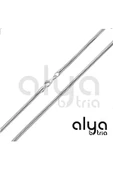 ALYA BY TRIA 925 Ayar Yassı Italyan Yılan Zincir 50 Cm Unisex Günlük Casual Şık Erkek Kadın Kolyesi thumbnail 1