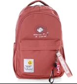 Öğrenci Sırt Okul Çantası Basit Kore Tarzı Kadın Seyahat Çantası YUMUŞAK SU GEÇİRMEZ KUMAŞ KİREMİT thumbnail 1