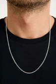 ANDA 925 Ayar Gümüş Unisex Gurmet Zincir Kolye 2.2 mm 60 cm - 6