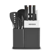 Karaca Yame Kesme Tahtası ve Servis Setli 12 Parça Bıçak Seti Siyah thumbnail 2