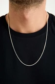 ANDA 925 Ayar Gümüş Unisex Küp Zincir Kolye 1.5 Mm Genişlik thumbnail 1