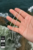 Mios Silver 2.5mm Barlı Zincir 925 Ayar Gümüş Kolye thumbnail 1