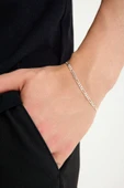 ANDA 925 Ayar Gümüş Unisex Figaro Bileklik 3 mm thumbnail 1