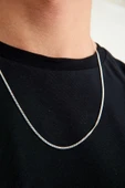 ANDA 925 Ayar Gümüş Unisex Gurmet Zincir Kolye 1.7 mm 60 cm - 4