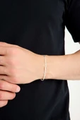 ANDA 925 Ayar Gümüş Unisex Barlı Bileklik 2mm thumbnail 4