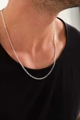ANDA 925 Ayar Gümüş Unisex Gurmet Zincir Kolye 3mm thumbnail 3