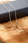 ANDA 925 Ayar Gümüş Spiga Zincir Kolye 1,2 mm Genişlik 60 cm thumbnail 1