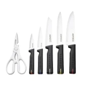 Karaca Yame Kesme Tahtası ve Servis Setli 12 Parça Bıçak Seti Siyah thumbnail 3