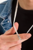 ANDA 925 Ayar Gümüş Unisex Gurmet Zincir-gurmet Kolye 5.7 Mm 65 Cm thumbnail 3
