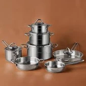 Karaca Ada İndüksiyon Tabanlı 12 Parça Çelik Tencere Seti V2 thumbnail 1