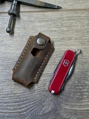 TAMSET Victorinox 58mm Çakılar İçin Deri Kılıf Koyu Kahve - 1