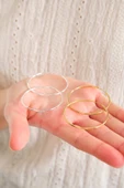 ANDA 925 Ayar Gümüş 18k Altın Kaplama Halka Küpe 4.6 Cm - 1