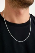 ANDA 925 Ayar Gümüş Unisex Gurmet Zincir Kolye 3 mm 60 cm - 1