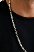ANDA 925 Ayar Gümüş Kral Kolye 7 mm 70 cm 138 gram - 1