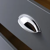 Çanak Kulp 64 mm Krom Gümüş Renk Metal Mobilya Çekmece Dolap Kapak Kulpu Modern Mutfak Kulpları thumbnail 6