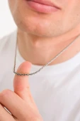 ANDA 925 Ayar Gümüş Oksitli Yuvarlak Kral Kolye 2.0 Mm - 1
