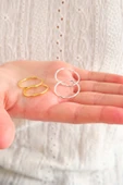 ANDA 925 Ayar Gümüş 18k Altın Kaplama Halka Küpe 2.5 Cm - 2