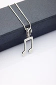 ANDA 925 Ayar Gümüş Unisex Nota Kolye Müzik Kolye - 1