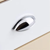 Çanak Kulp 64 mm Krom Gümüş Renk Metal Mobilya Çekmece Dolap Kapak Kulpu Modern Mutfak Kulpları thumbnail 5