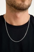 ANDA 925 Ayar Gümüş Unisex Gurmet Zincir Kolye 3 mm 60 cm - 2
