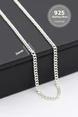 Kristal Goldenlife 925 Ayar Gümüş 3 mm Gurmet Erkek Kolye - 1