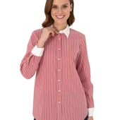 Kadın Çizgili Uzun Kollu Tunik Gömlek thumbnail 10