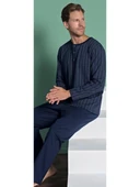 Pijadore Erkek %100 Pamuk Süprem Mevsimlik Uzun Kollu Pijama Takımı 1949 thumbnail 3