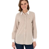 Kadın Çizgili Uzun Kollu Tunik Gömlek thumbnail 1