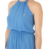 Kadın Koyu Midi Boy Dokuma Elbise thumbnail 7