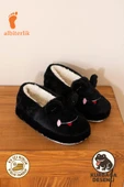Albishoes Kışlık Içi Tüylü Kadın Ev Ayakkabı Kurbağa Figürlü Kaydırmaz Rahat Taban Panduf Ev Botu - 1