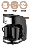 GoldMaster Zinde Yıkanabilir ve Temizlenebilir Filtreli Çift Kupalı Filtre Kahve Makinesi-0265 - 2