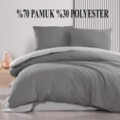 Schafer Mia Çift Kişilik Nevresim Takımı Antrasit – 200x220 cm Nevresim, 240x260 cm Çarşaf, 2 Yastık Kılıfı - 2
