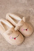 Albishoes Kışlık Içi Tüylü Kadın Ev Ayakkabı Kurbağa Figürlü Kaydırmaz Rahat Taban Panduf Ev Botu - 5