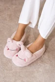 Albishoes Kışlık Içi Tüylü Kadın Ev Ayakkabı Kurbağa Figürlü Kaydırmaz Rahat Taban Panduf Ev Botu - 2