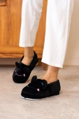 Albishoes Kışlık Içi Tüylü Kadın Ev Ayakkabı Kurbağa Figürlü Kaydırmaz Rahat Taban Panduf Ev Botu - 2