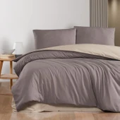 Schafer Mia Çift Kişilik Nevresim Takımı Kahverengi – 200x220 cm Nevresim, 240x260 cm Çarşaf, 2 Yastık Kılıfı - 1