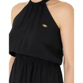 Kadın Koyu Midi Boy Dokuma Elbise thumbnail 11