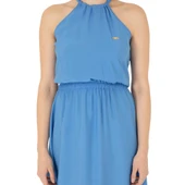 Kadın Koyu Midi Boy Dokuma Elbise thumbnail 6