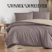Schafer Mia Çift Kişilik Nevresim Takımı Kahverengi – 200x220 cm Nevresim, 240x260 cm Çarşaf, 2 Yastık Kılıfı - 2