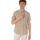 Erkek Haki Kısa Kollu Gömlek 2182541 thumbnail 11