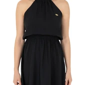 Kadın Koyu Midi Boy Dokuma Elbise thumbnail 10