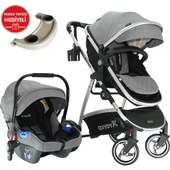 Yoyko City Gri Silver Travel Sistem Bebek Arabası thumbnail 2