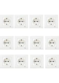 Viko Beyaz Kare 12'li Topraklı Çerçeveli Priz thumbnail 1